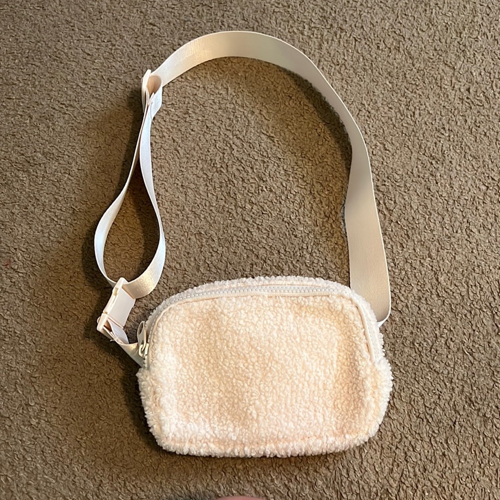 White Sherpa Small CrossBody Bag